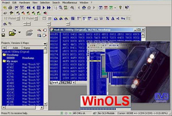 WinOLS Прошивка блока управления двигателем Прошивки ЭБУ, программирование ЭБУ